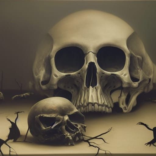 Cursed Book of Death in Steampunk Renaissance Style