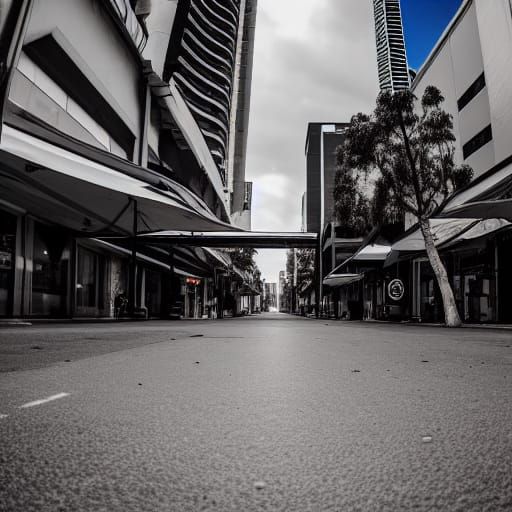 Post apocalyptic queens st mall brisbane AI Generated Artwork