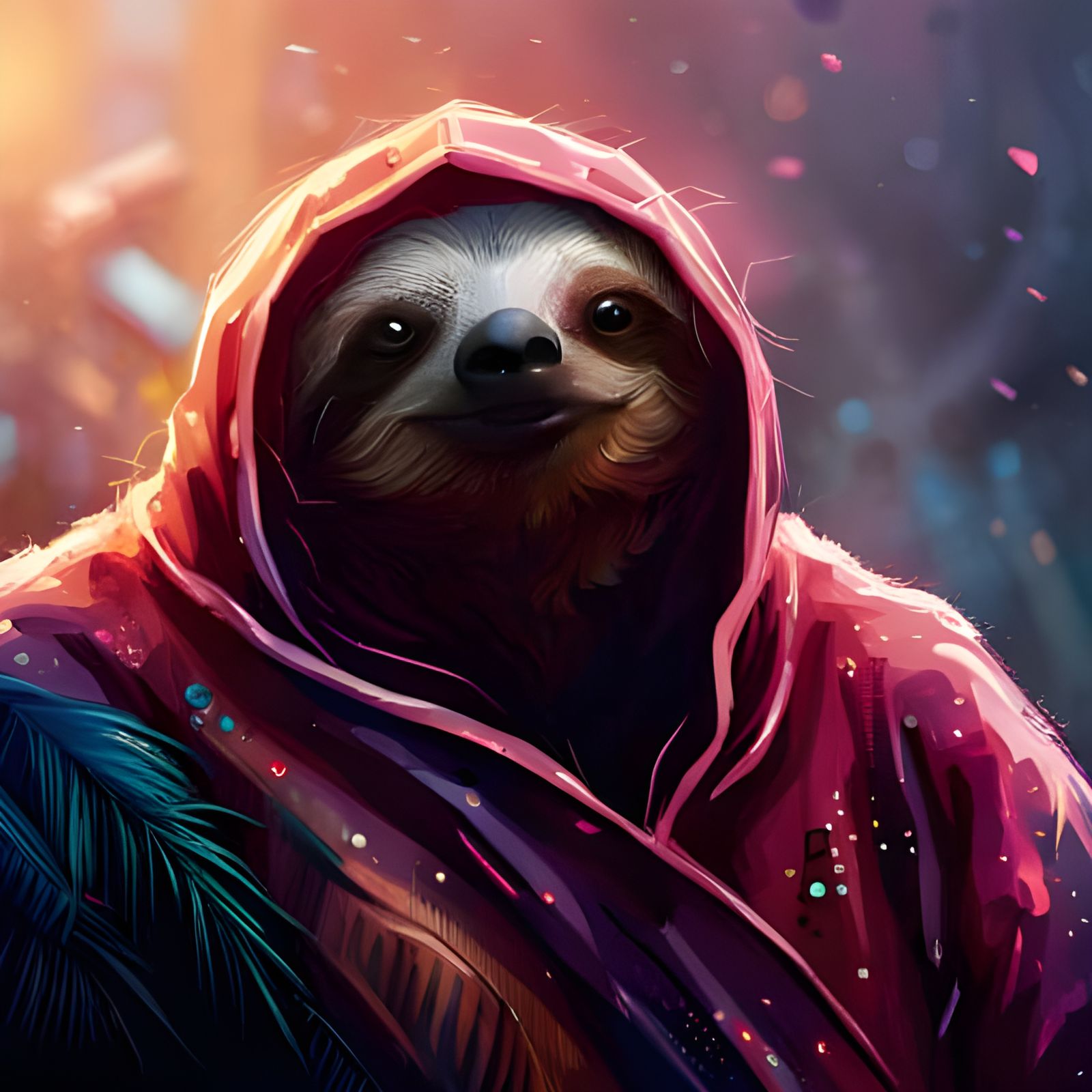 Cyberpunk Sloth  by @SirHeckerich