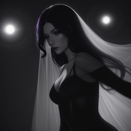 Sensual Noir Goddess Dancing in Moonlight
