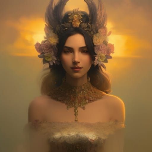 Goddess Portrait in Hyperdetailed Digital Art Style