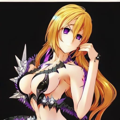 Attractive dragon Queen in strapless skimpy transparent blac...