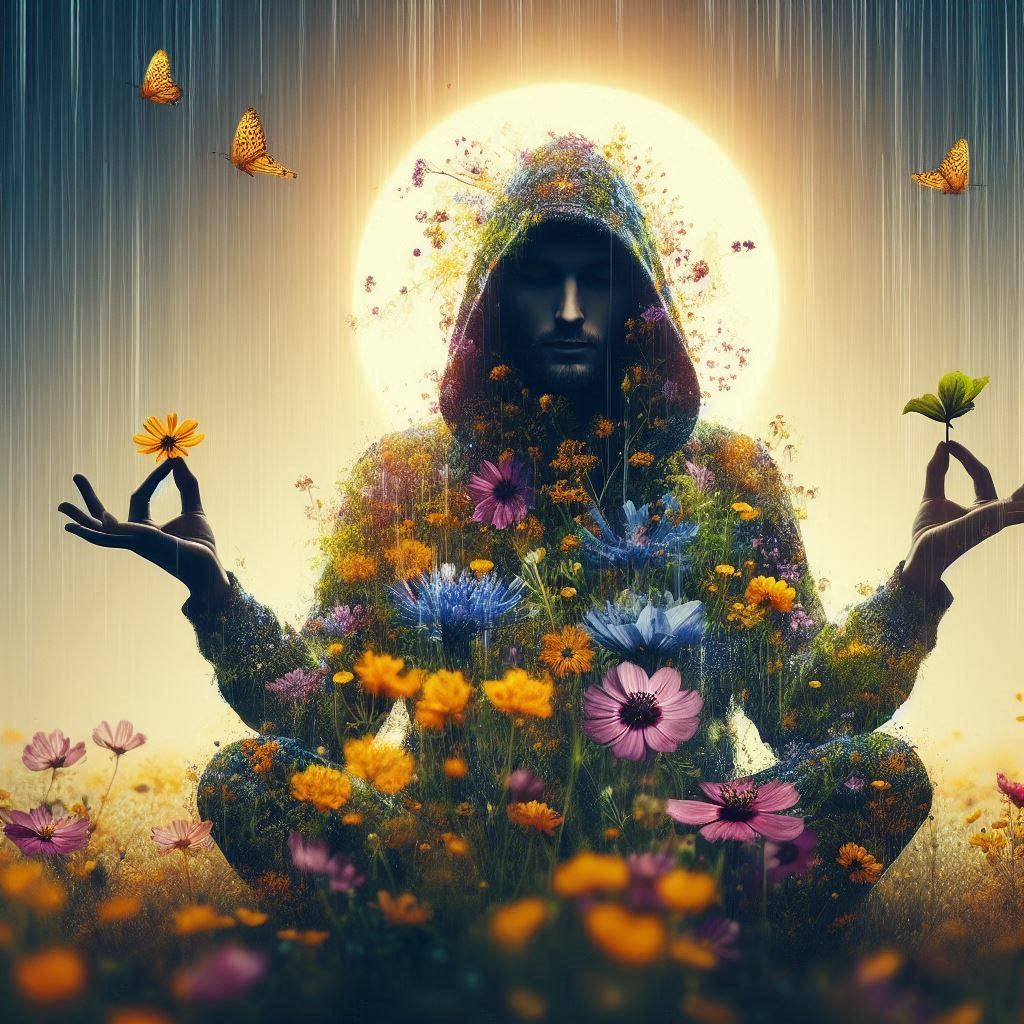 double exposure beautiful fantasy DALL-E 3 portrait landscap...