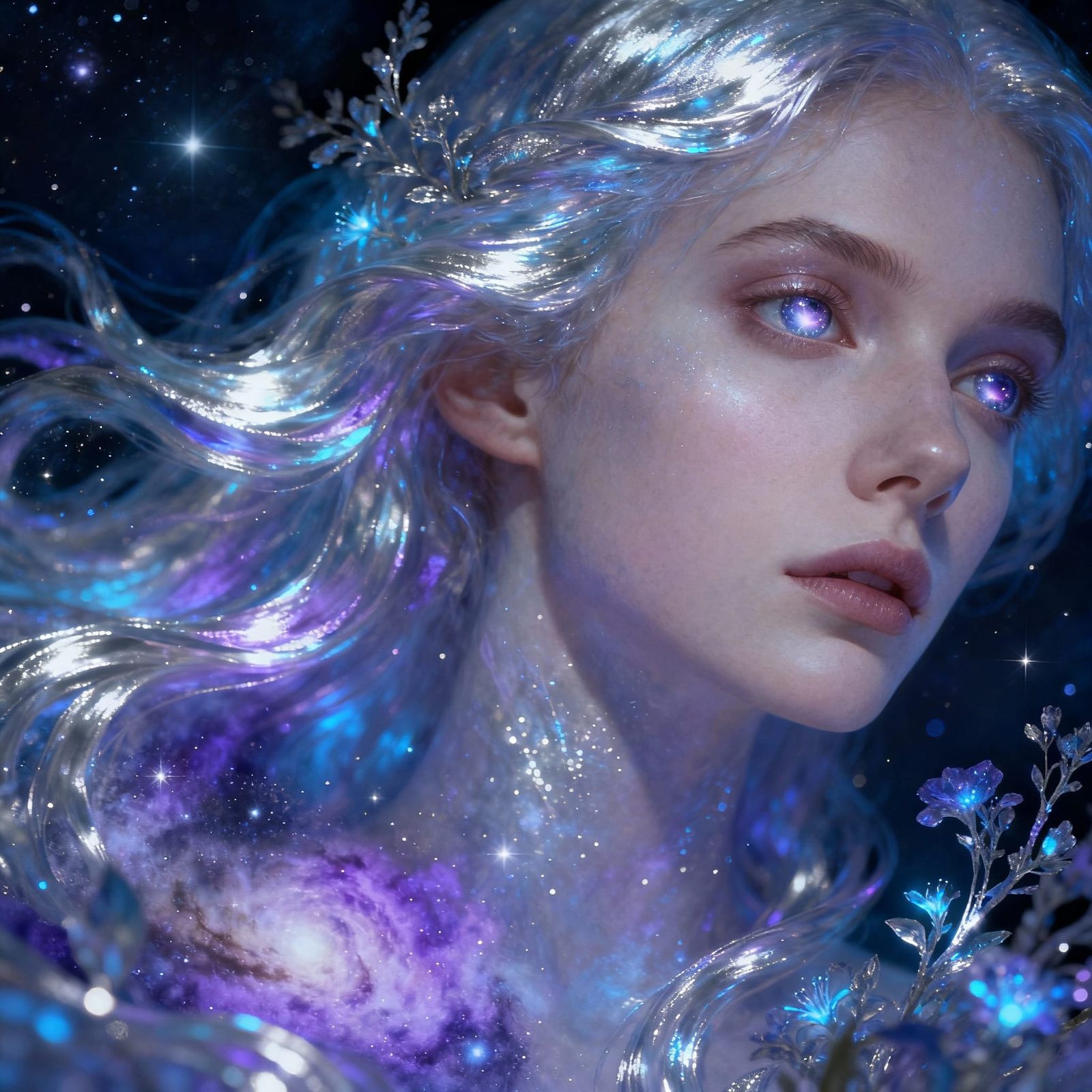 She walks in beauty like the night,  her eyes do sparkle in my sight.  by @Green Frog