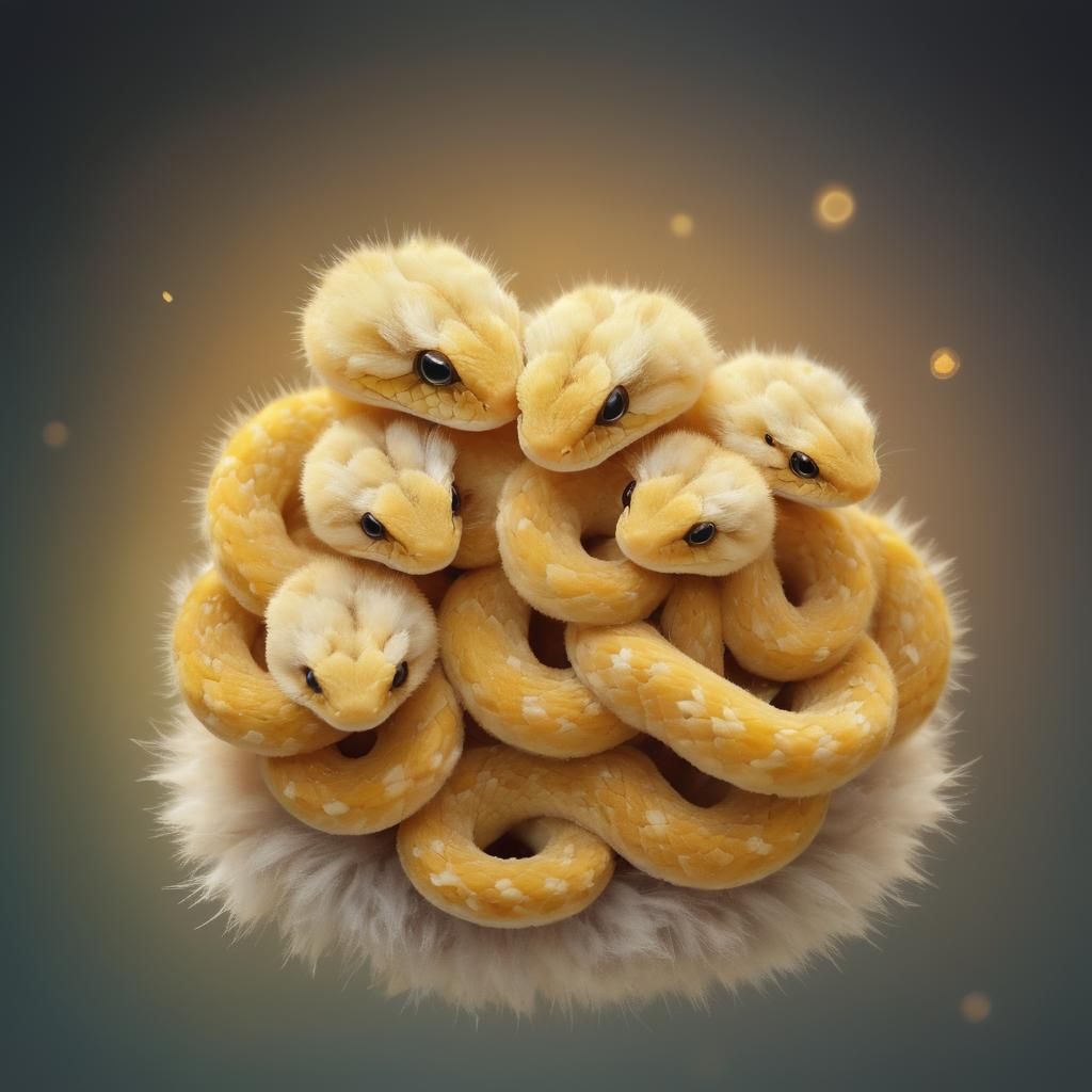 Hair, Hairy, Fur, Furry, Fluffy, Poofy, Floofy, Fuzzy, Adorable Baby Snake, 