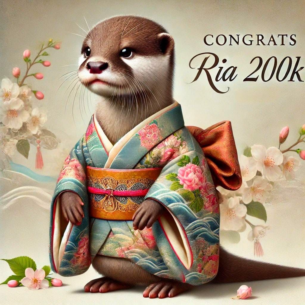 congrats 200K ria!  fondly, 🦦