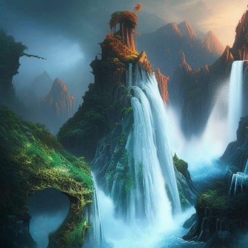 Giant Waterfall  by @Oryan Norton