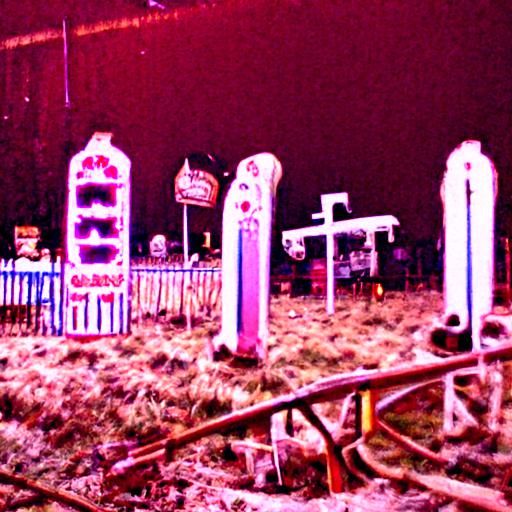 Graveyard in the middle of a Fairground