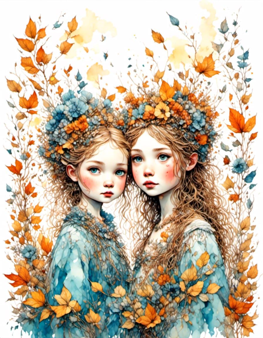 Girls in automn