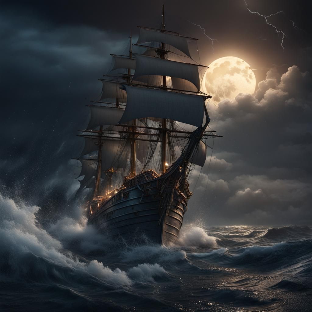 Sailing under moonlight   by @Jumbo