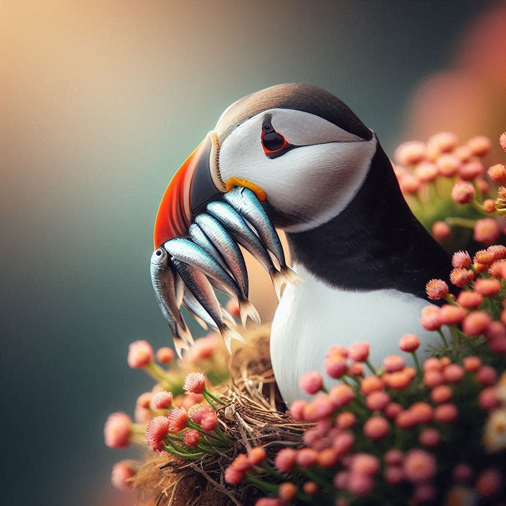 Atlantic puffin (Fratercula arctica) - Macareux Moine