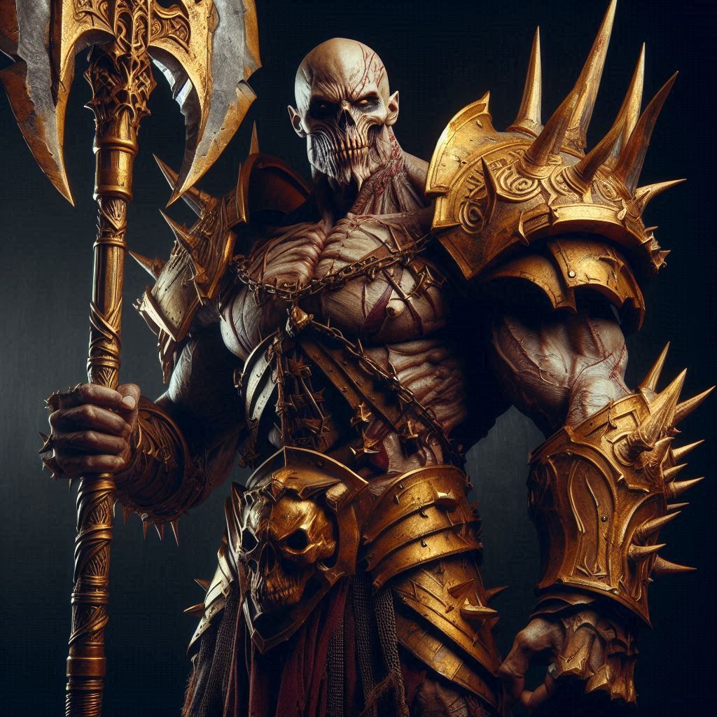 An undead-faced bald Warrior