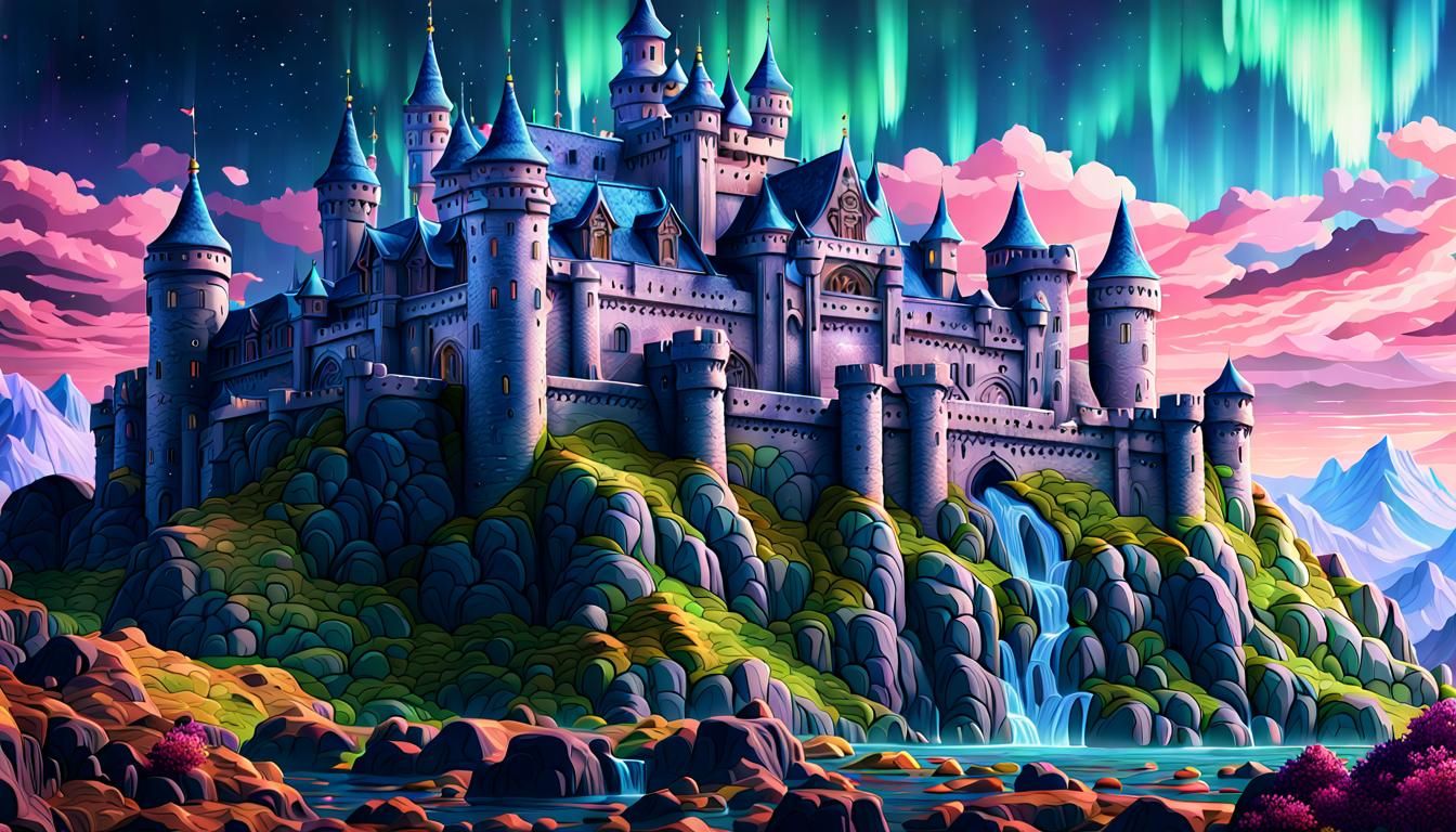 A very detailed castle with very detailed scenery with cool ...