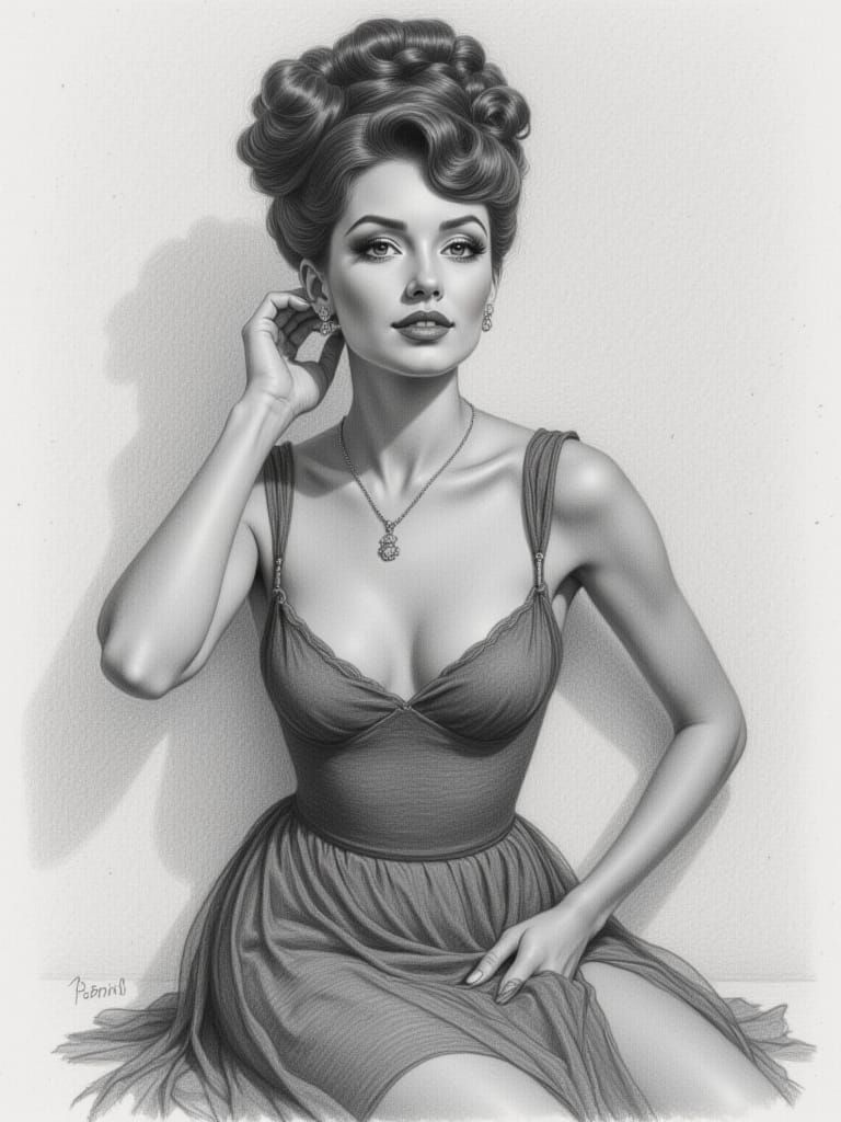 Graphite and charcoal pencil <lora:Charcoal and pencil:1.0> Velvet gestural strokes of charcoal add drama, fine use of pencil creates detail...