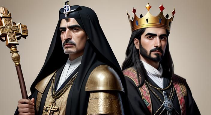Additionally, there should be a painting of two men standing...