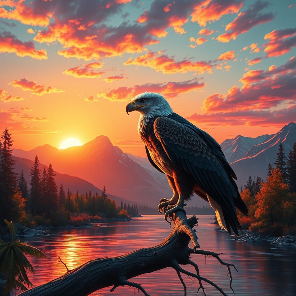 Fish eagle mountain  by @ArdenAI