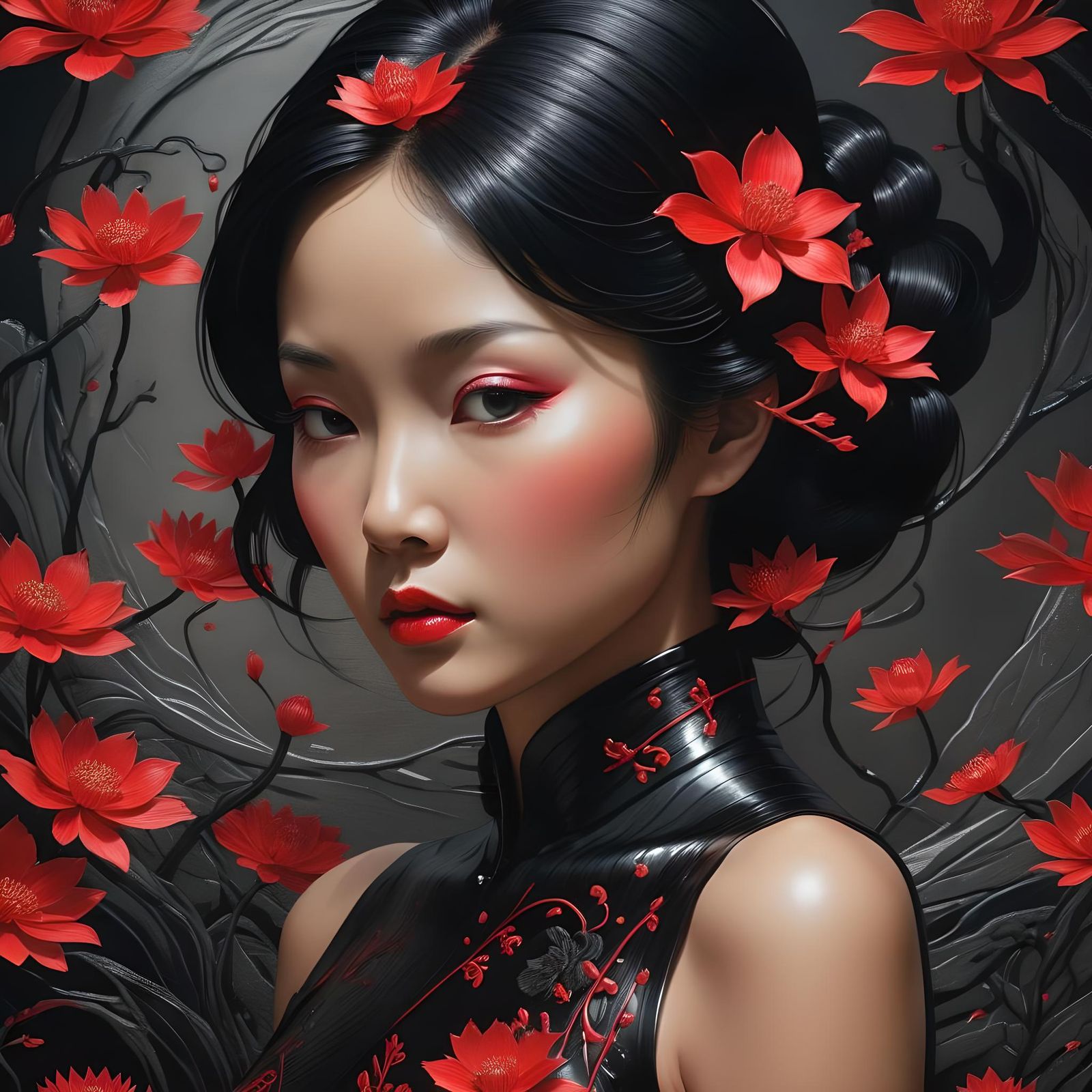 Red Dahlia.  by @Joris