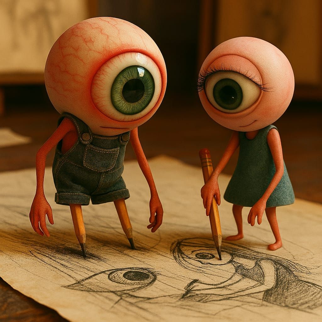 drawn to each other's eye