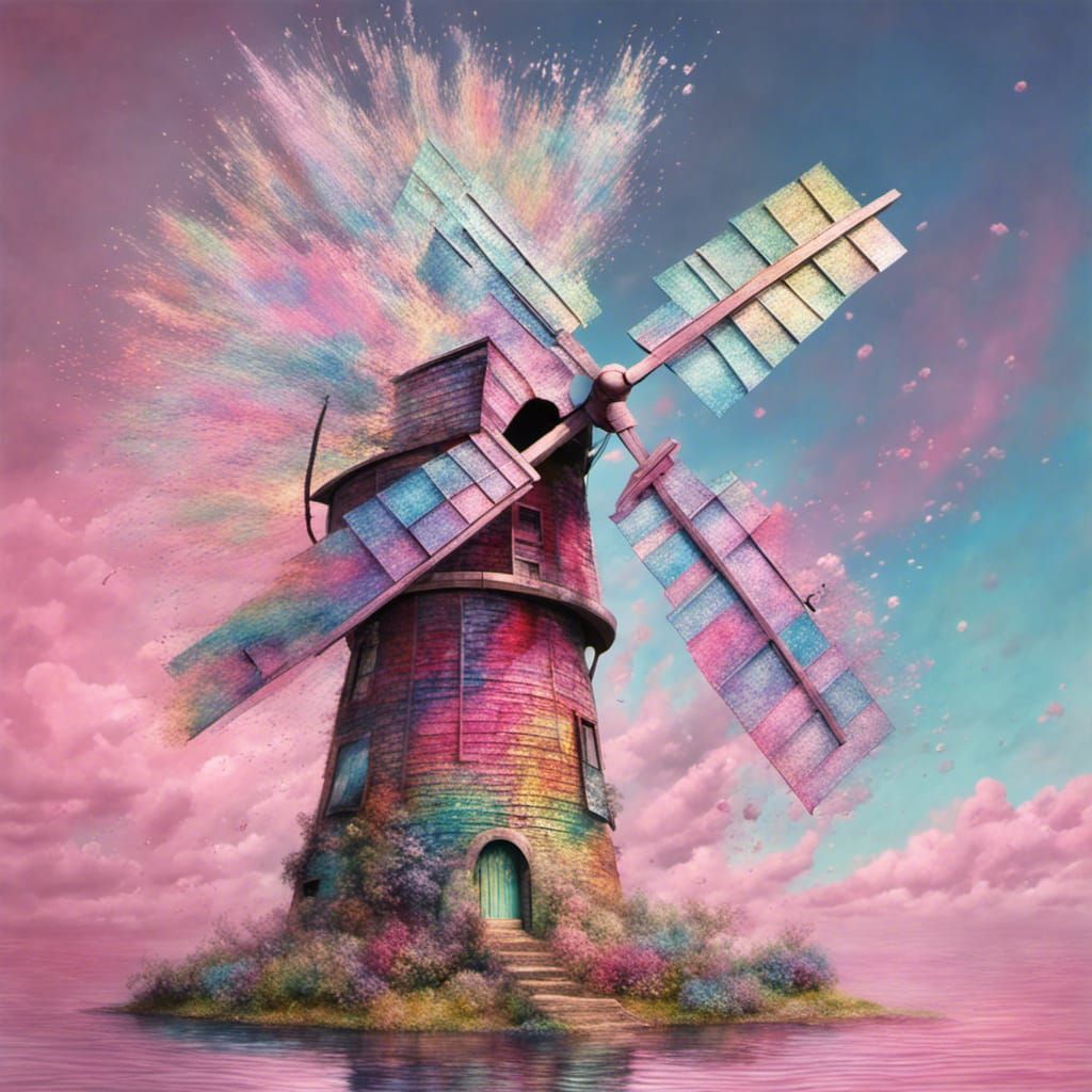 A beautiful 3D photorealistic hyperrealistic elaborate ultra detailed iridescent hues Exploding pastel ...  by @AMaZeN1227755