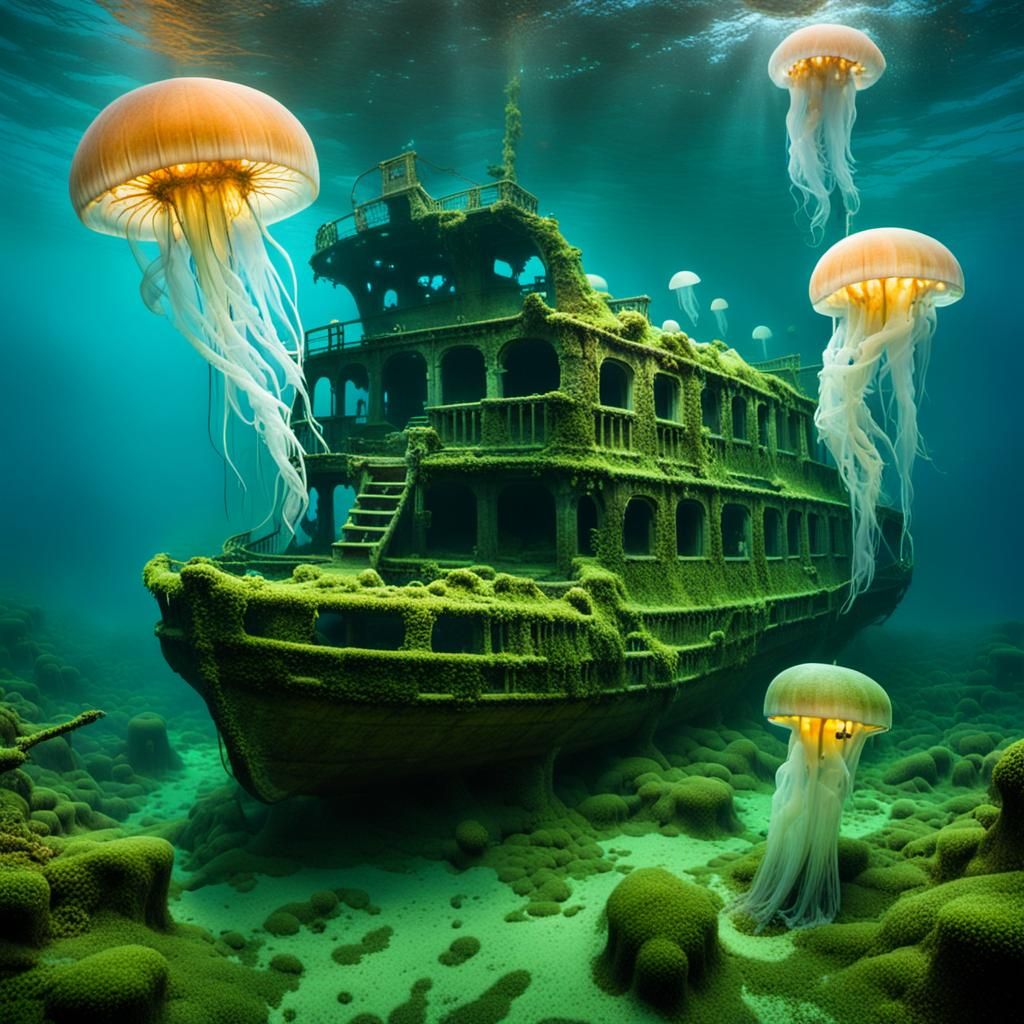 Underwater shipwreck  by @Koffee