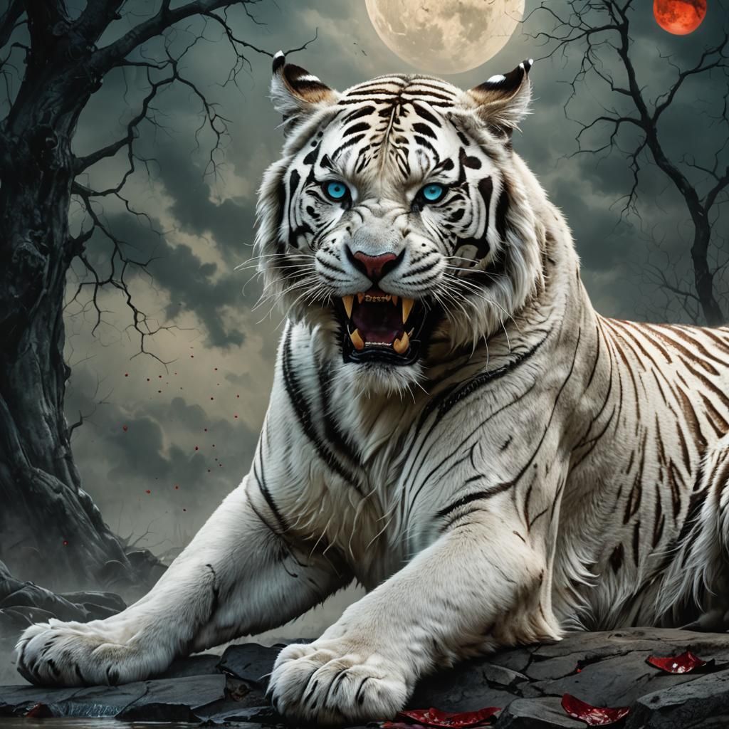 Blue Eyed White Tiger