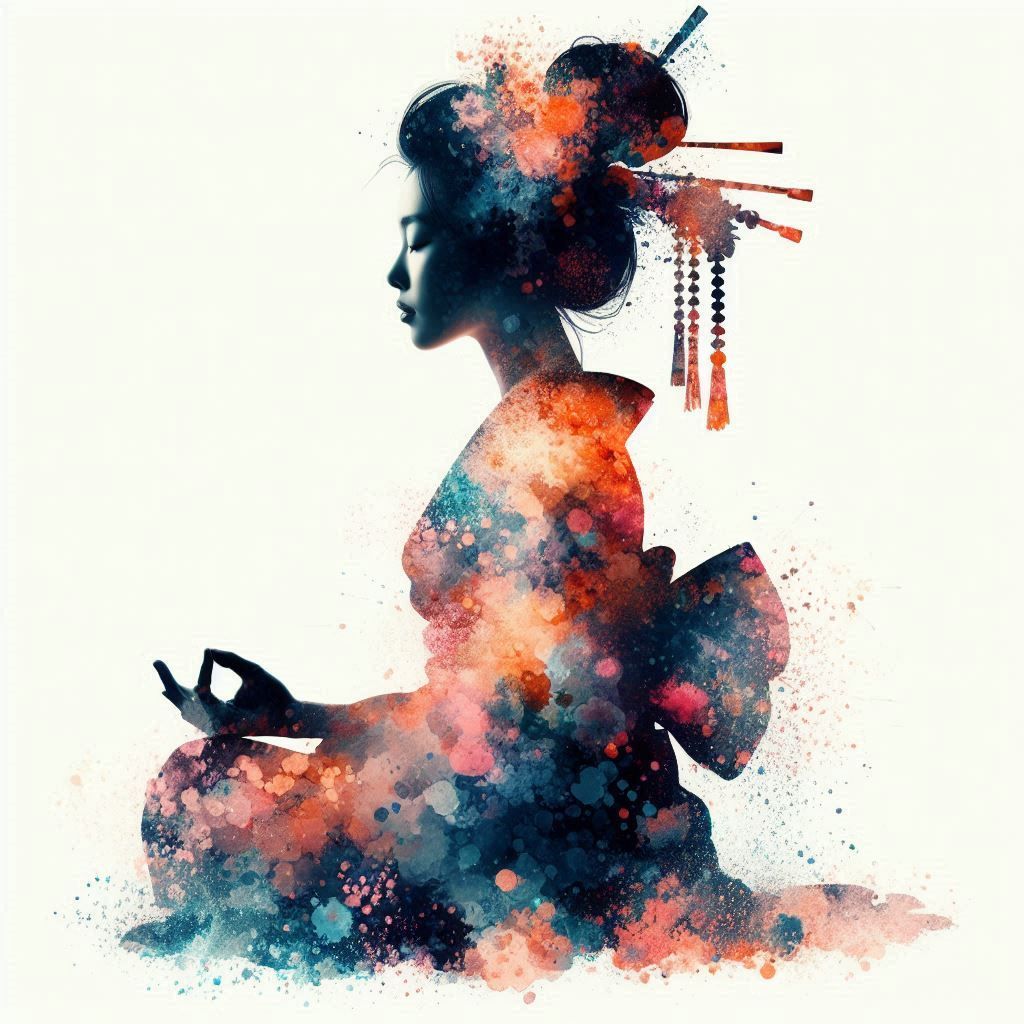 double exposure beautiful fantasy DALL-E 3 portrait landscape..