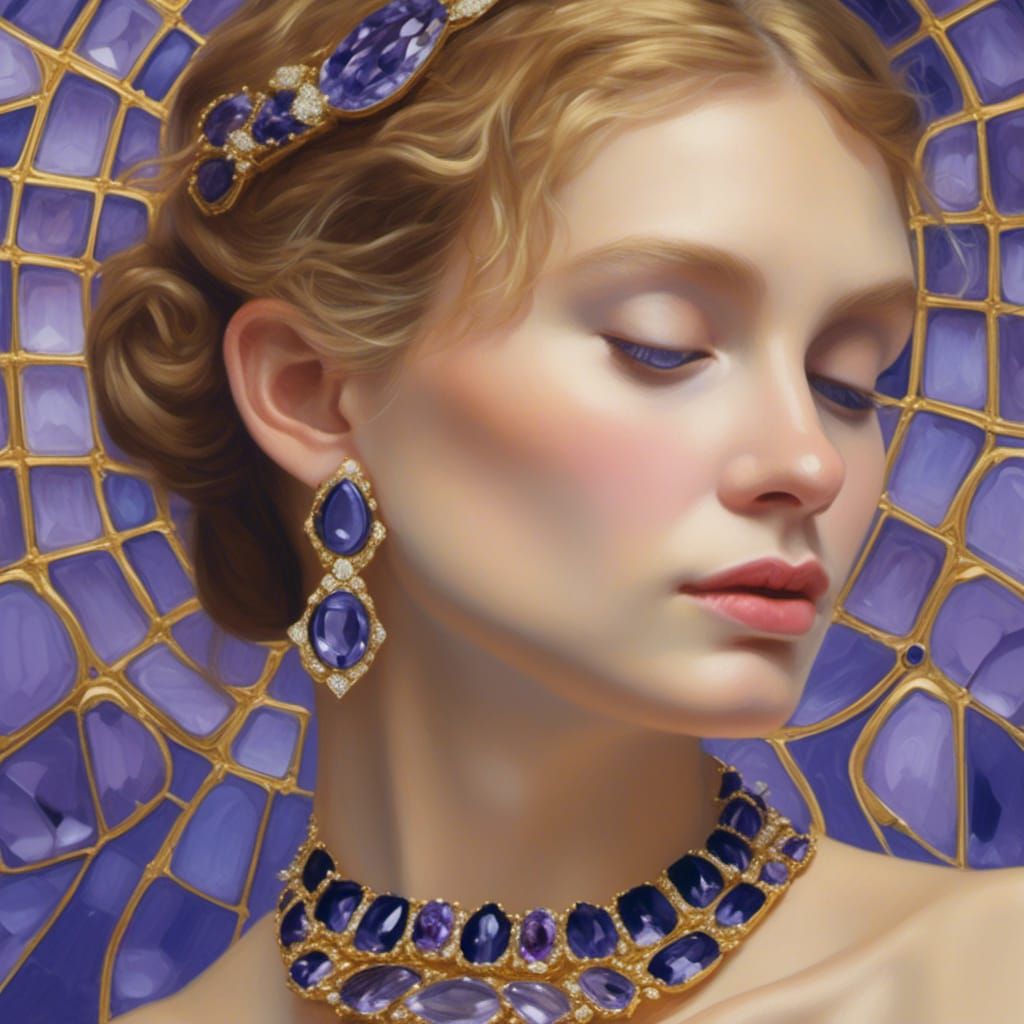 marquise cut iolite necklace <lora:Lapidary Machine :1.0>