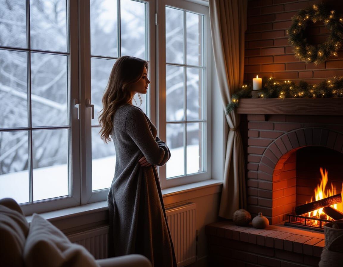 The fireplace is burning in a cozy room, Autumn is leaving, The rains are over, the novel is coming to an end, Let everything burn, the woun... - Start Image 1