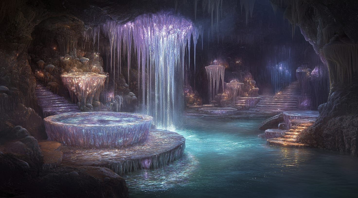Amethyst cave waterfall