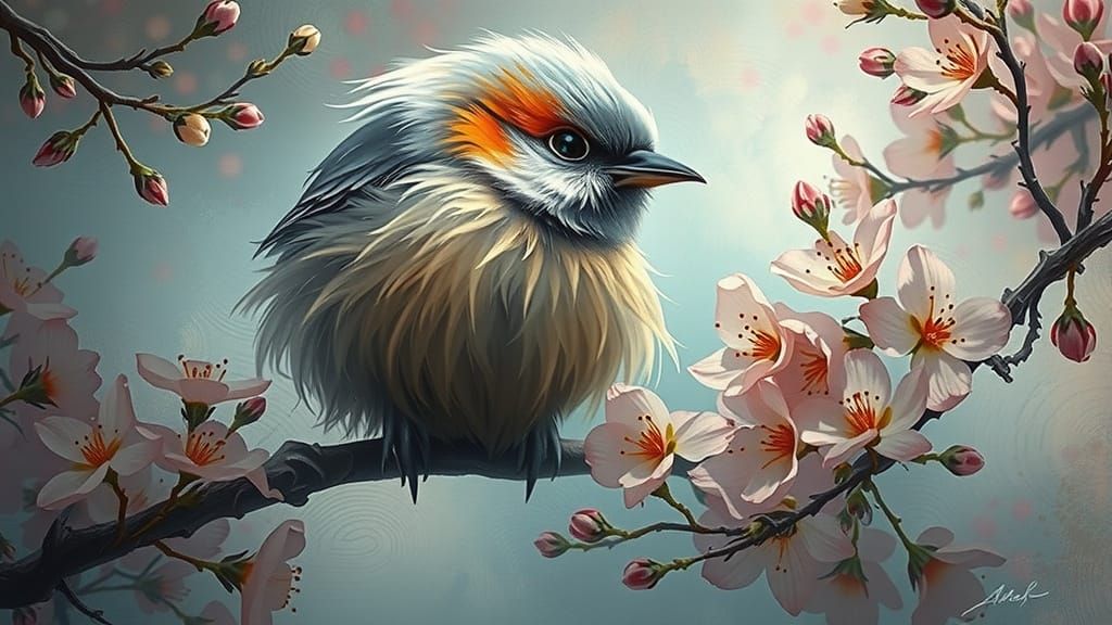 Fluffy bird  by @MacMikkola