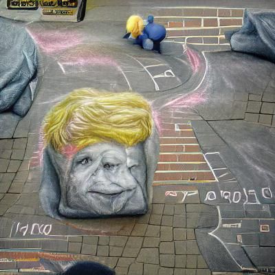 chalk art donald trump