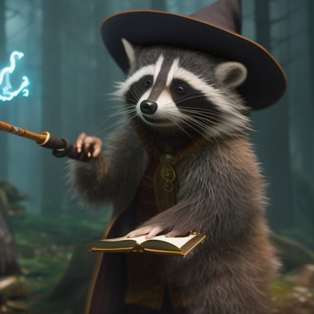 Wizard Racoon - AI Generated Artwork - NightCafe Creator