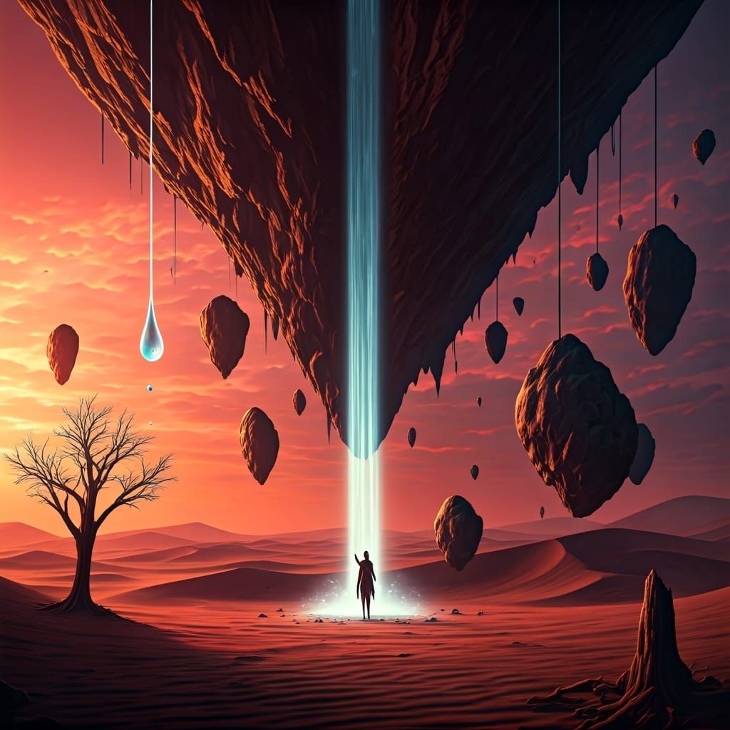 Surreal Floating Mountain Waterfall in Crimson Desert