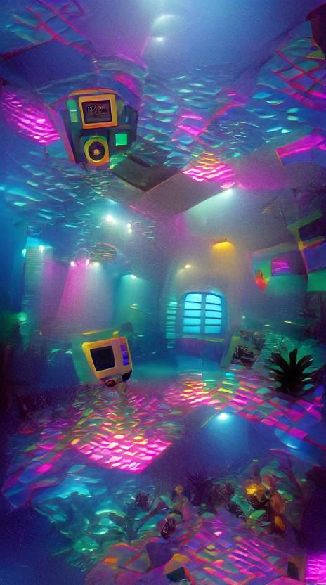 An underwater 90s disco