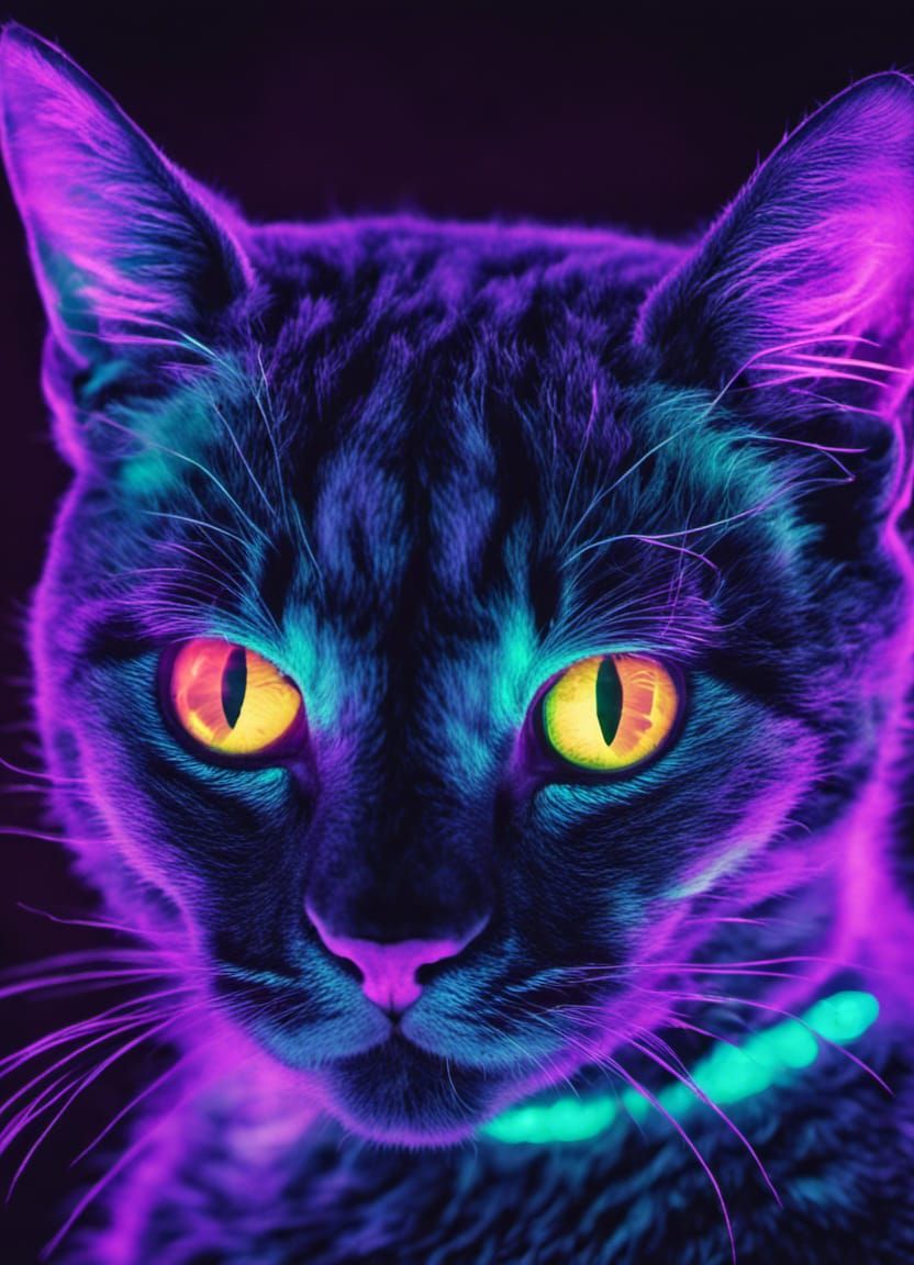 Black Light Kitties - AI Generated Artwork - NightCafe Creator