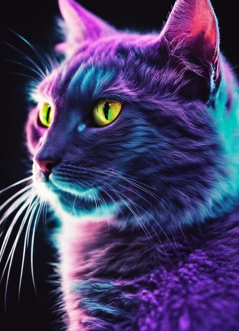 Black Light Kitties - AI Generated Artwork - NightCafe Creator