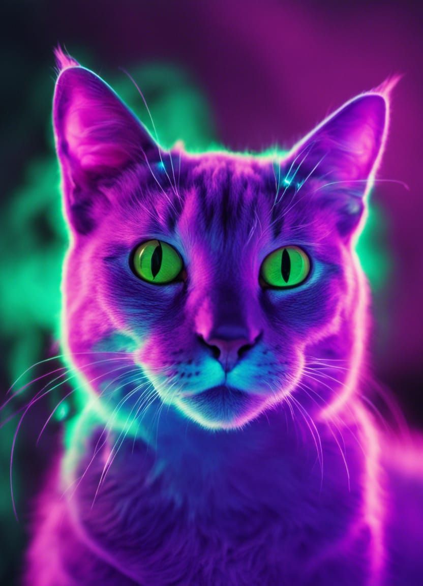 Black Light Kitties - AI Generated Artwork - NightCafe Creator