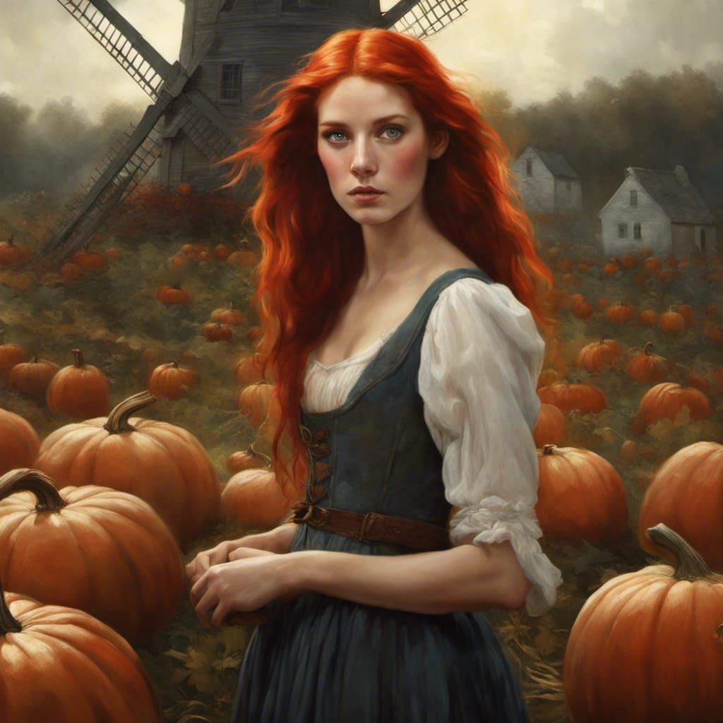 Pumpkin Farmer’s Daughter - AI Generated Artwork - NightCafe Creator