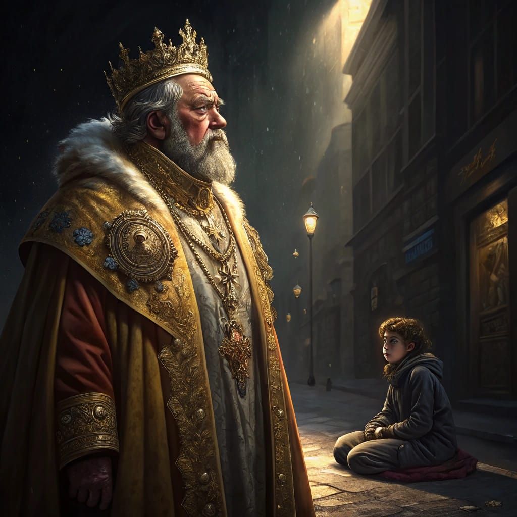 A rich king and a poor beggar