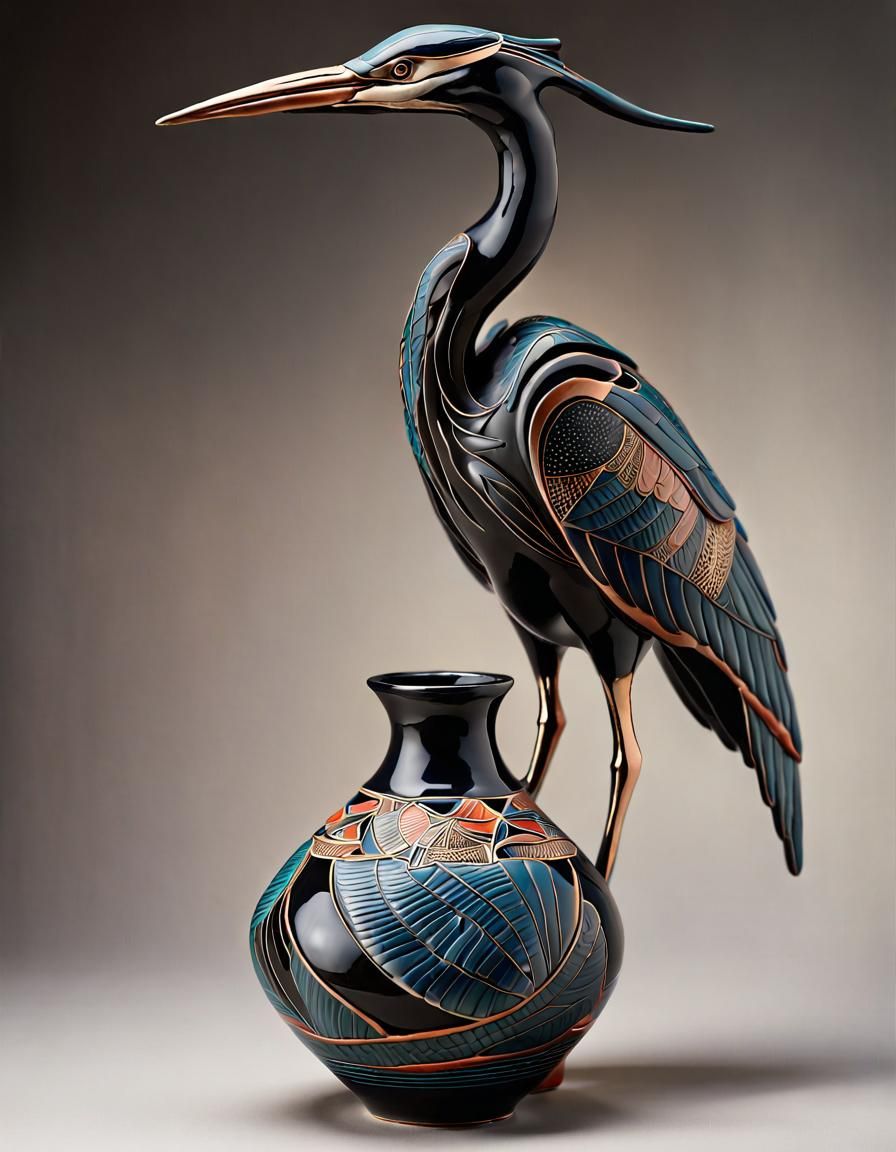 Heron Vase AI Generated Artwork NightCafe Creator