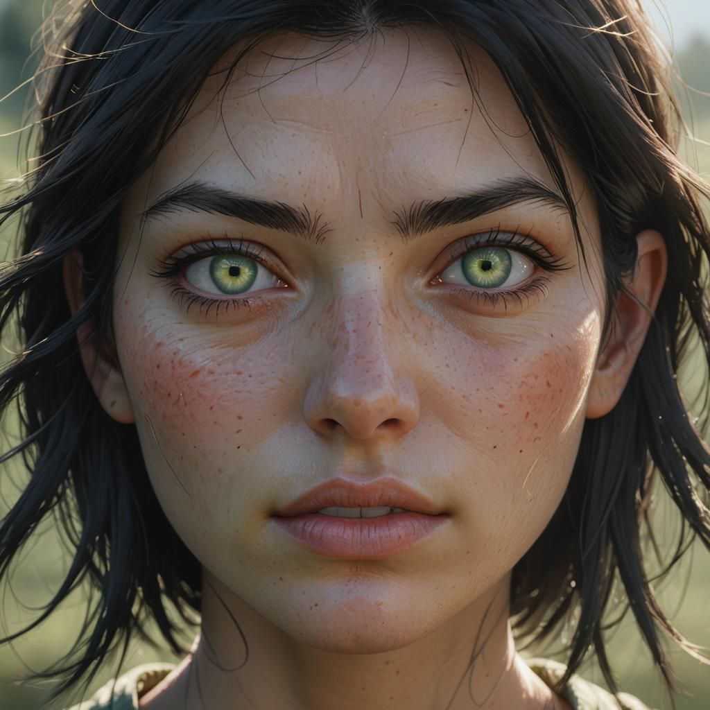 Realistic Portrait of a Girl in Digital Art Style