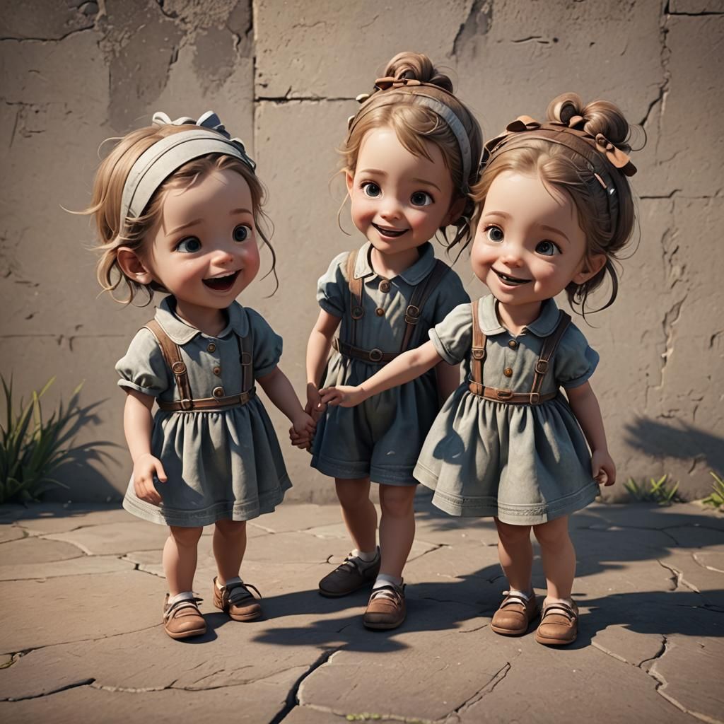 Fantastic Happy Adorable Twins Love Bond
