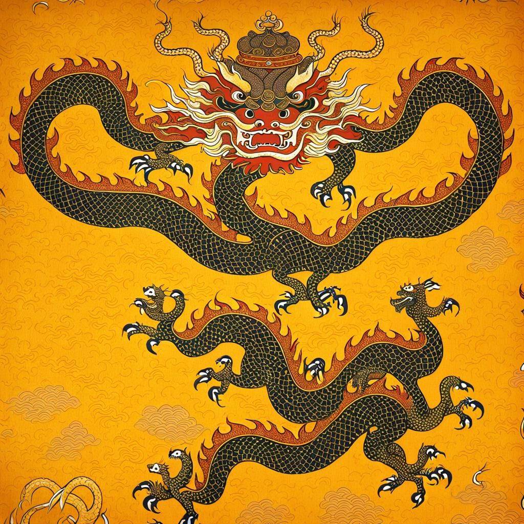 Chinese Emperor in Dragon Robe, 3D Rendered