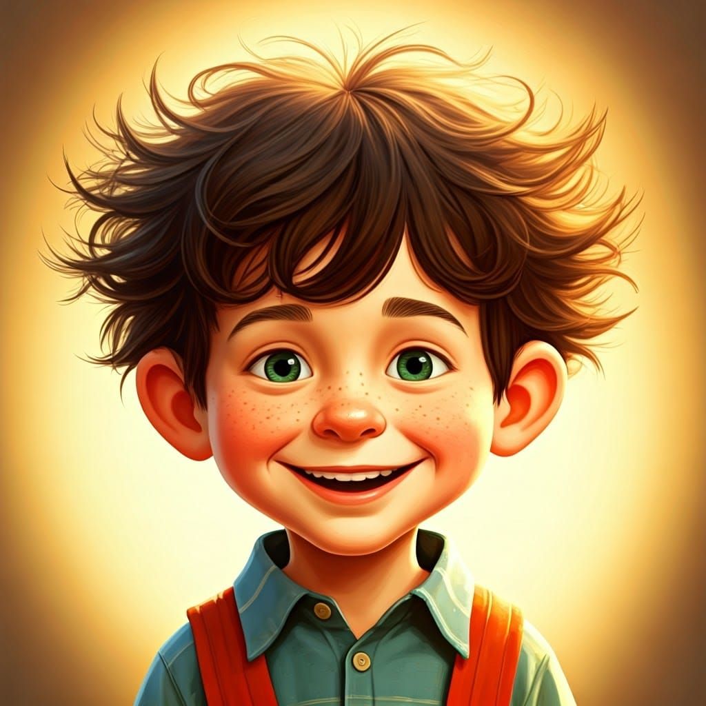 Joyful Young Boy Radiates Carefree Spirit