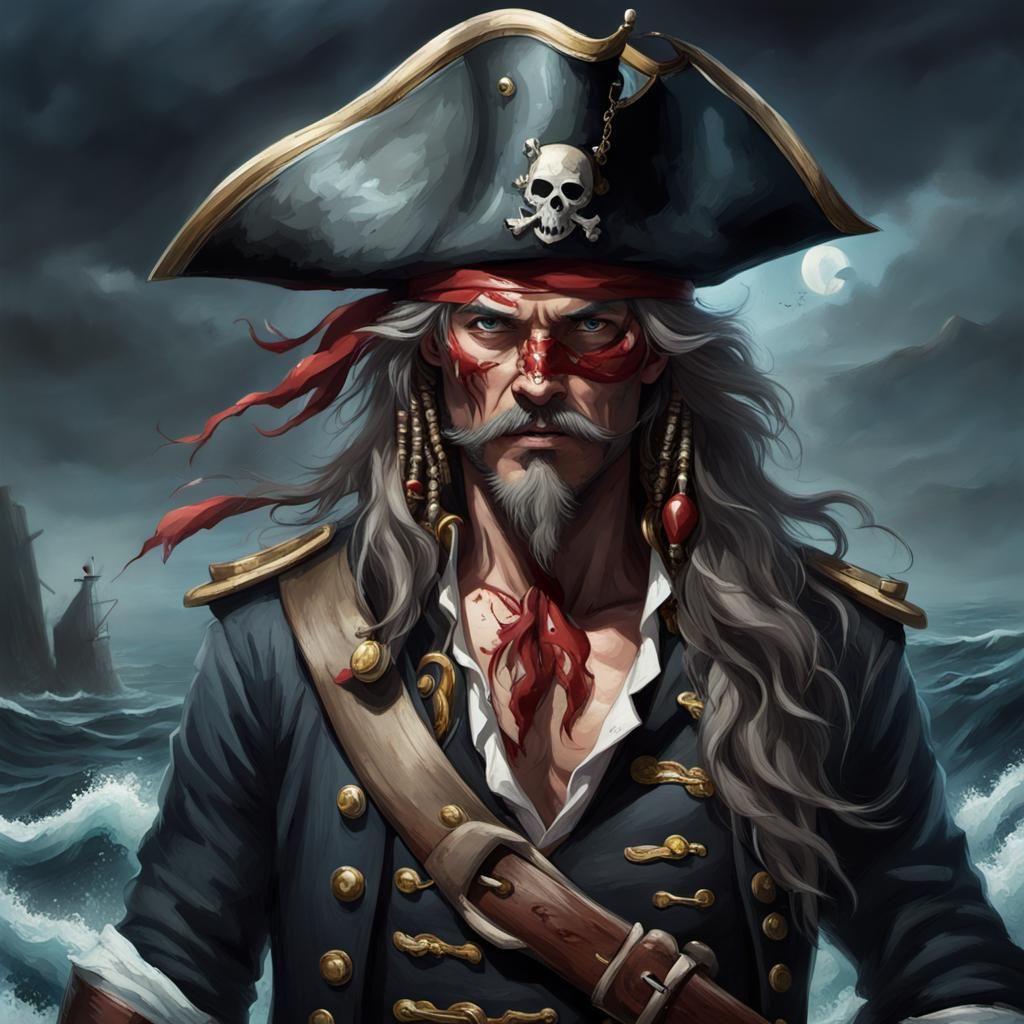 a bloodthirsty pirate captain known as 'the wolf of the sea' - AI ...