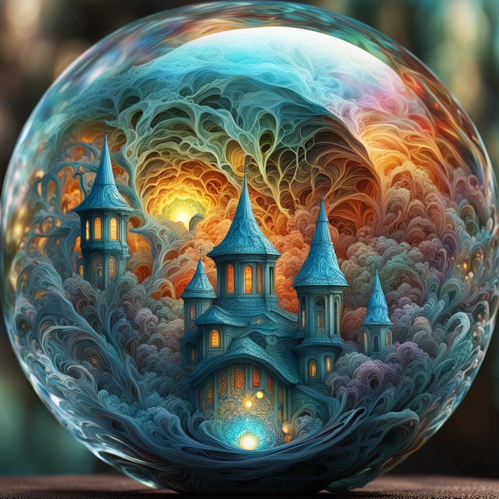 Orb with Castle  by @AI-Lover