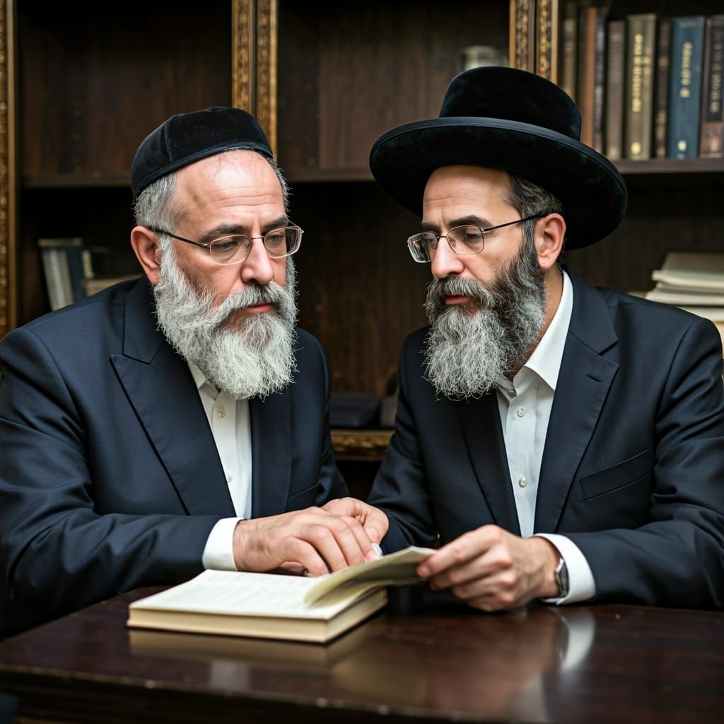 Rabbis Yigal Cohen and Meir Eliyahu Studying