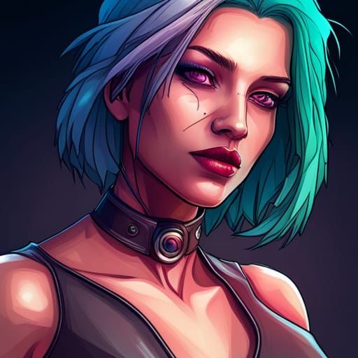 Cyber Punk Beautiful emo woman - AI Generated Artwork - NightCafe Creator