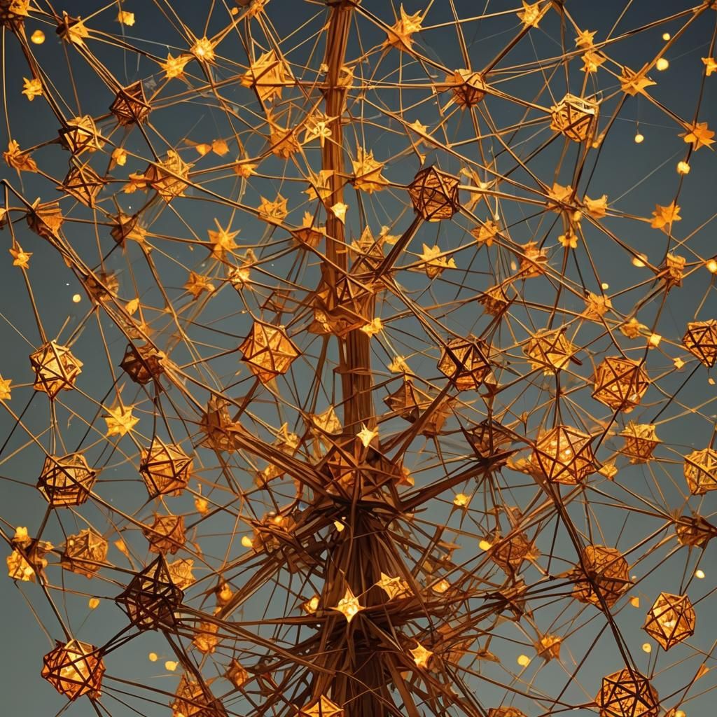 orange fireflies van gogh wood sculpture david moore calder ...