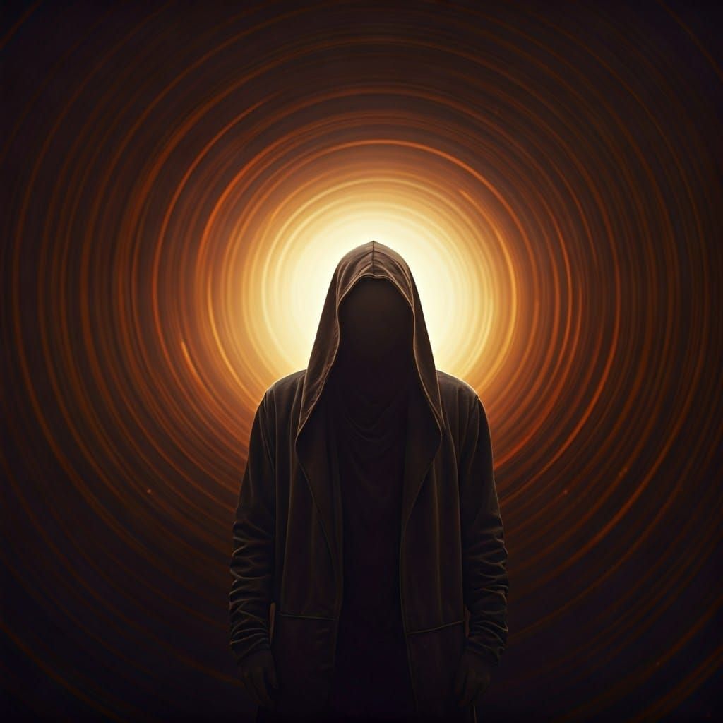 Contemplative Figure in Ethereal Mist